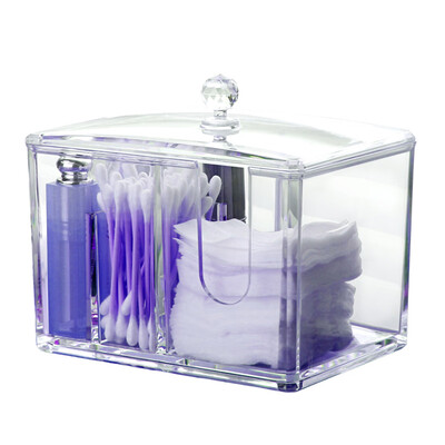 

Acrylic Cotton Swab Makeup Box Portable Container Make Up Cotton Pad Holder Cosmetics Organizer