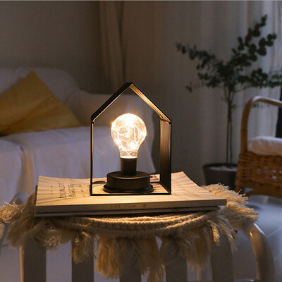 

Gobestart Nordic Style Creative Small House Lamp Black White