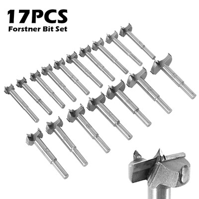 

17pcs 15-38mm Tungsten High Speed Steel Woodworking Hole Saw Set Wood Drill Bit