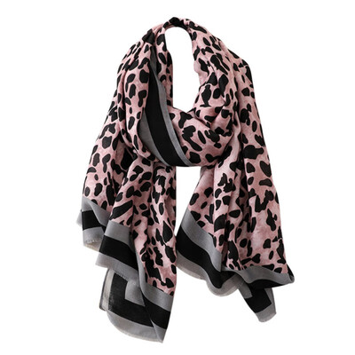 

Leopard Print Scarf Long Soft hijab Wrap Ladies Elegant Shawl Female Scarves Headband Sunscreen Shawl Soft Wrap