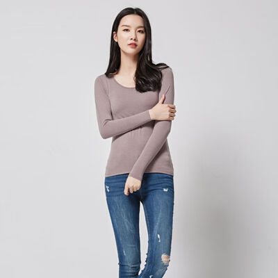 

Padded Wireless Womens Sleep Tops Cotton Fabric Soft Solid Home Fitness Basic Top Autumn Spring Long Sleeve Sleep Wear for Women
