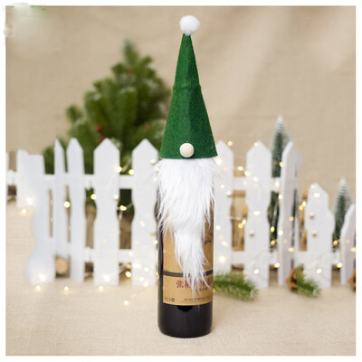 

Tailored Adorable Wine Bottle Cover Artificial Beard Christmas Decor Xmas Santa Claus Set