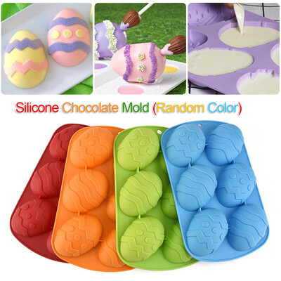 

Gobestart 6 Cavity Easter Egg Shaped Bakeware Mould Dessert Silicone Cake Baking Tools NEW