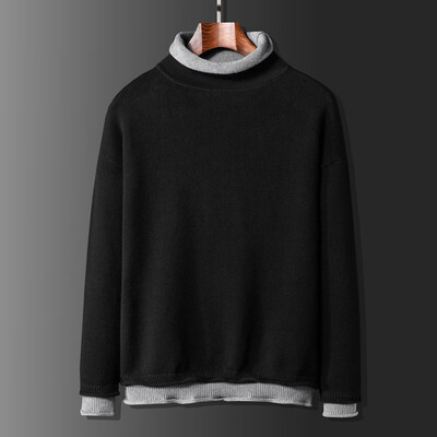 

Toponeto Mens Autumn Winter Casual Long Sleeve Cotton Solid Color Sweaters Tops