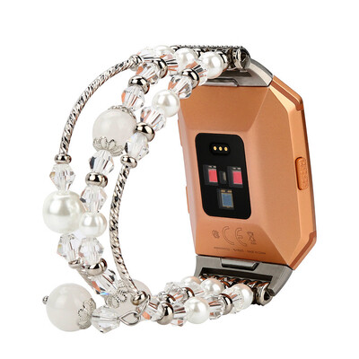 

〖Follure〗Fashion Sports Beaded Bracelet Strap Band For Fitbit Ionic BK