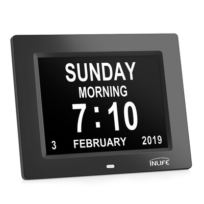

Inlife DDC - 8009 8 inch Digital Calendar Clock with 8 Alarm Options
