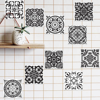 

10PcsSet Thickened PVC Tile Stickers Square Removable Waterproof Self-Adhesive Wall Decor Murals for Bathroom Kitchen Bedroom