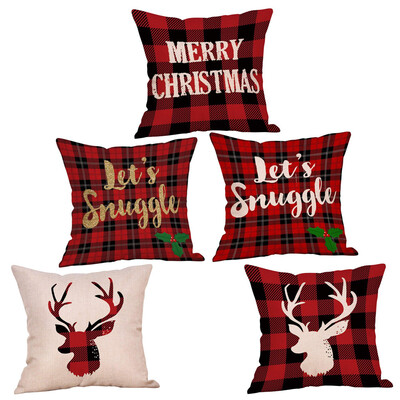 

Tailored 5Pc Christmas Emboss Printing Pillow Case Cushion Cover Sofa Home Car Decoration