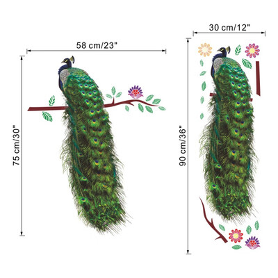 

9030cm Peacock Legislation Branch Living Room Entrance Wall Stickers