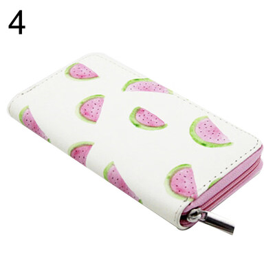 

Women Fruits Heart Flamingo Printed Long Wallet Clutch Purse Card Phone Holder