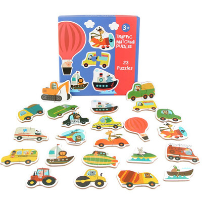 

Wooden Toys Cartoon Three-dimensional Model Assembled Wooden Puzzle Toy Children Educational Puzzles