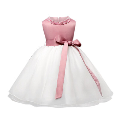 

Summer Girls Kids Wedding Party 3-24M Bow Tutu Dress Lace Puffed Dress Bubble Clothes