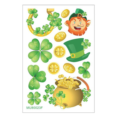 

St Patricks Day Leprechaun Shamrock Vinyl Decal Green Wall Window Sticke Wvt