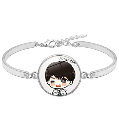 

KPOP BTS Bangtan Boys Retro Alloy Bracelet Creative Cartoon Time Gemstone Bracelet ARMY Hot Gift for Fans