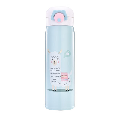 

Creative New Cartoon Alpaca Bouncing Cover Stainless Steel Cup Portable Adult Kids Vacuum Flask Water Bottle