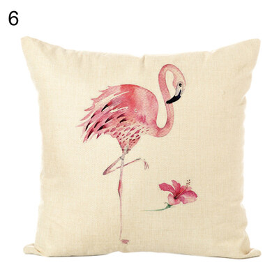 

Cartoon Flamingo Removable Throw Pillow Case Cushion Cover Sofa Bed Home Decor