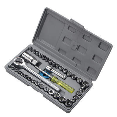 

40pcs Sleeve Ratchet Hardware Car Repair Wrench Toolbox Multi-Function Motorcycle Combination Set