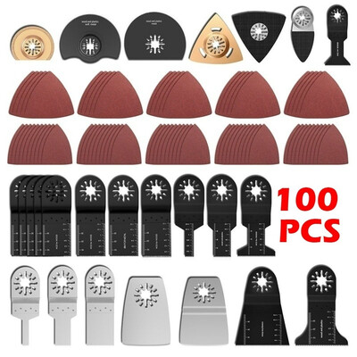 

38100pcs High Carbon Steel Bi-metal Saw Blades Cutting Wood Triangular Semicircle Mix Oscillating Multitool Power Tool