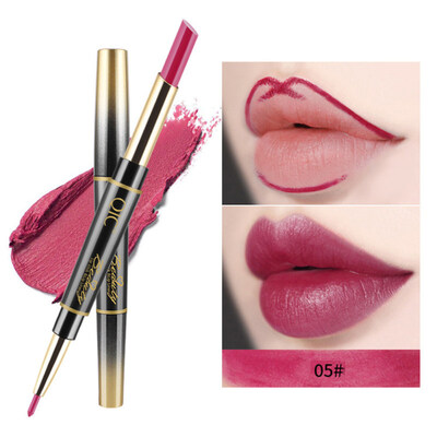 

2 in 1 Makeup Lipstick Lip Liner Pencil Waterproof Long Lasting Beauty Matte Pen