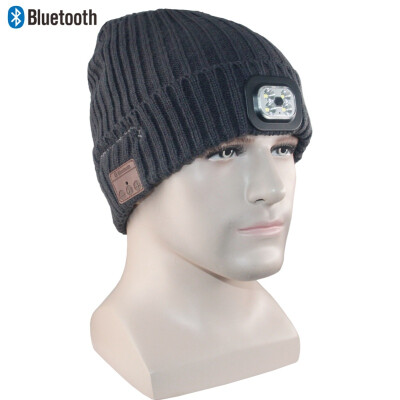 

LED Wireless Bluetooth Winter Hat Knitting Smart Talk Music Headset Earphone For Sports Beanies Warming Headphone Speaker Mic