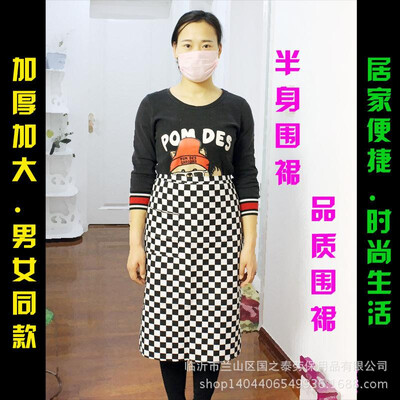 

New half-length apron half-length Chinese&Western chef apron hotel catering waiter canteen unisex Black&white square