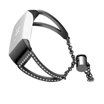 

〖Follure〗Replacement Stainless Steel Crystal Watch Band Wrist strap For Fitbit Charge 3