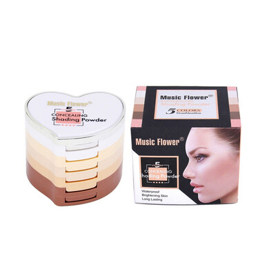 

Five-layer Pressed Powder Cover Blemishes Even Skin Tone Brighten Makeup Effect Makeup Pressed Powder