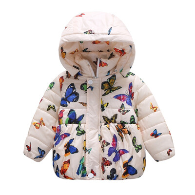 

Toddler Baby Girls Winter Coat Infants Kid Cotton Butterfly Jacket Outwear 0-24Month