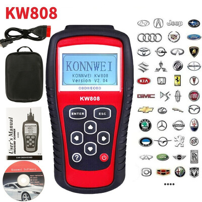 

KW808 OBDII EOBD Car Diagnostic Tool Scanner Automotive Code Reader for 12V Gasoline Vehicles