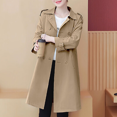 

Toponeto Womens Oversize Lapel Cashmere Wool Blend Belt Trench Coat Outwear Jacket