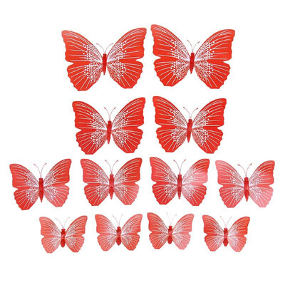 

12Pcs Wall Stickers PVC Butterfly Shape Wall Decal Sticker Home Living Room Nursery Refrigerator Stickers DIY Art Decoration Outdo