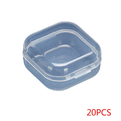 

20pcs Mini Multifunctional Square Transparent Plastic Box Coins Cover Storage Case Container