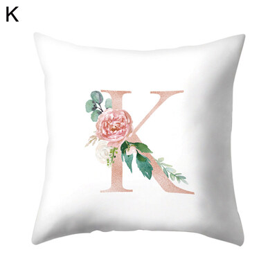 

English Letter Leaf Flower Pillow Case Cushion Cover Sofa Bed Car Office Decor
