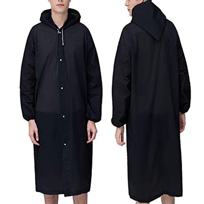 

Reusable Women Raincoat Thickened Waterproof Rain Coat Hooded Rain Ponchos With Drawstring Camping Waterproof Rainwear
