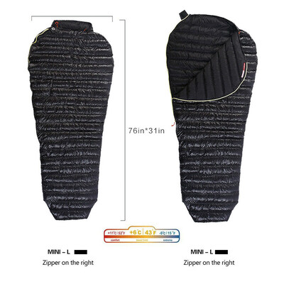 

AEGISMAX Mummy Goose Down Sleeping Bag Outdoor 3 Season Ultra-Light 11Degree New