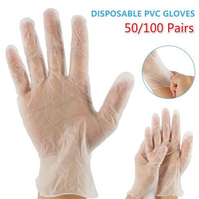 

50100 Pairs Thick Disposable Powder-free PVC Gloves for Food Service