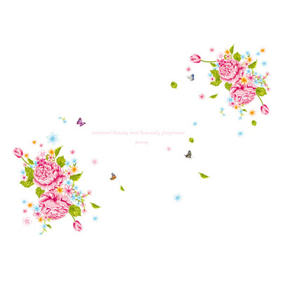 

Wall Sticker Chic Elegant Beautiful Peony Flowers Wall Sticker Vinyl Decal DIY Home Room Decor Art Mural Decal