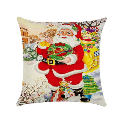 

Merry Christmas Gift Case Cotton Linen Decorative Cushions Seat Cover for Home Decor Sofa Pillowcase Cushions Pillowcase