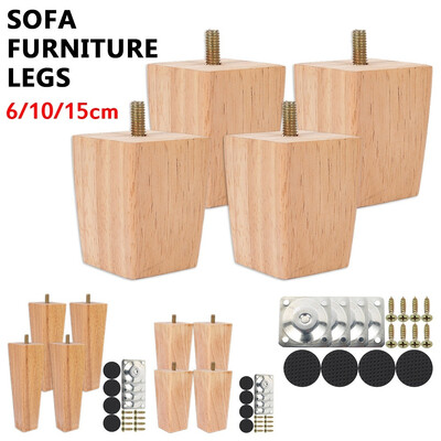 

4PCS 61015cm Solid Wooden Furniture Legs Sofa Couch Chair Bed Cabinet Bench Sette Legs