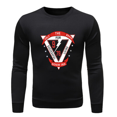 

Toponeto Mens Fashion Long-sleeved Round Neck Solid Color Printing Sweater Tops Blouse