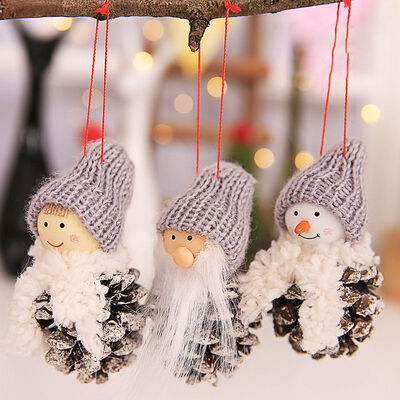 

Christmas Doll Pineapple Doll 3 Piece Red Hat Pine Cone Cute Plush Cone Party Supplies Home Christmas Tree Pendant Ornaments