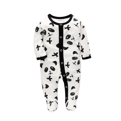 

Summer Baby Boy Girl Romper Newborn Cartoon Printed Jumpsuit Long Sleeve Cotton Pajamas Footies Rompers Baby Clothes