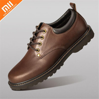 

Original xiaomi mijia qimian leather platform tool single shoes mens high quality leather shoes with matching suit shoes