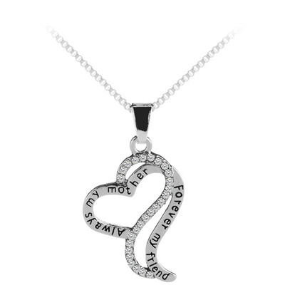 

Fashion Europe And America Mothers Day Heart-Shaped Pendant Necklace Always My Mother Forever My Friend