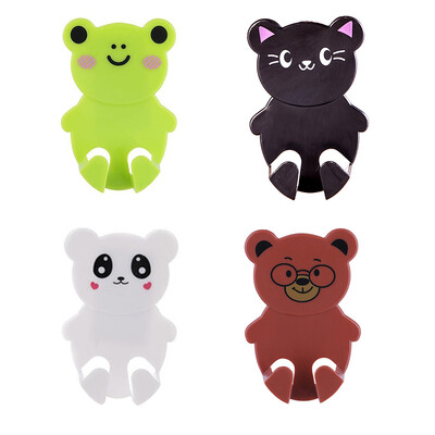 

2pcsset Cartoon Animal Self Adhesive Plastic Power Plug Holder Shaver Toothbrush Washroom Wall Cup Hook Organizers