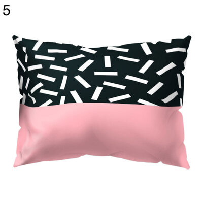 

Color Block Geometric Pattern Pillow Cover Cushion Case Home Sofa Hotel Decor