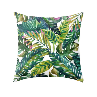 

〖Follure〗Tropical plant polyester pillowcase sofa throwing pad set home decoration