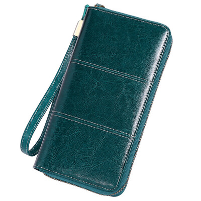 

4 Colors RFID Cowhide Leather Antimagnetic Women Fashion Butterfly Zipper Wallet Casual Coin Purse