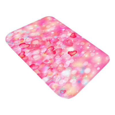 

3D Printed Flannel Fabric Area Rug Love Heart Pattern Carpet for Valentines Day Home Party Decoration