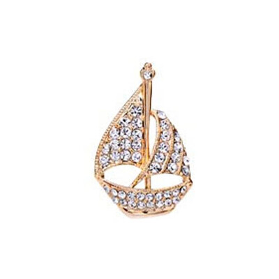 

Fashion BroocheDecorative Rhinestone Boat Brooches Suit Collar Lapel Badge